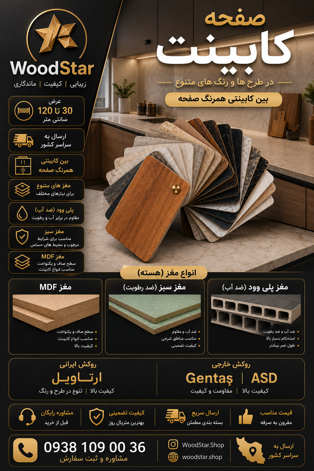 صفحه کابینت عرض ۶۰